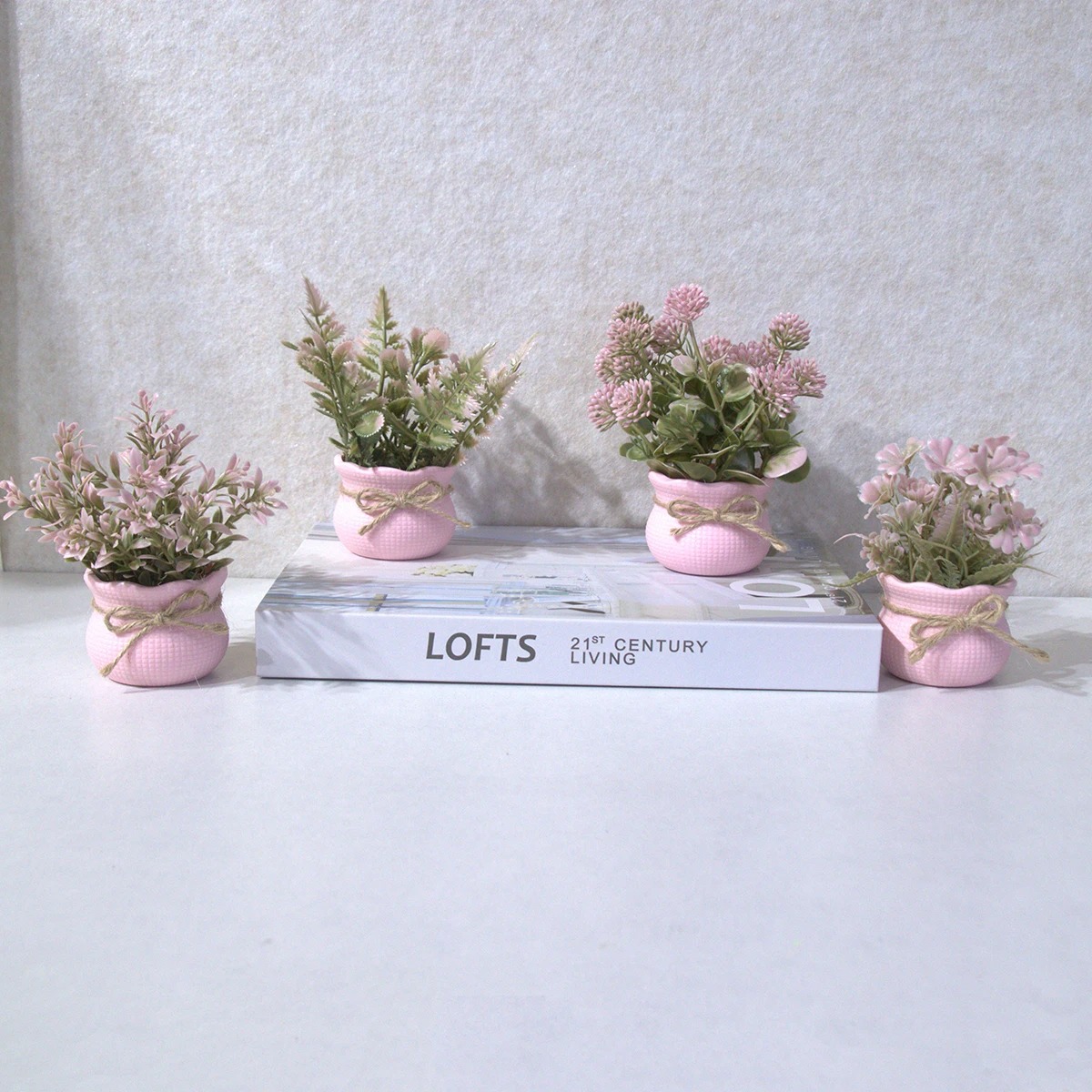 Desk Setup Plant - Mini plantes artificielles en pot de