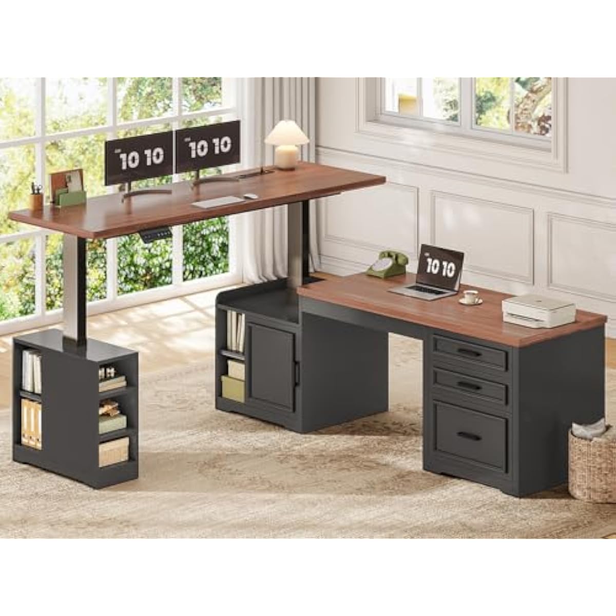 Desk Setup Corner - Bureau électrique réglable en forme de