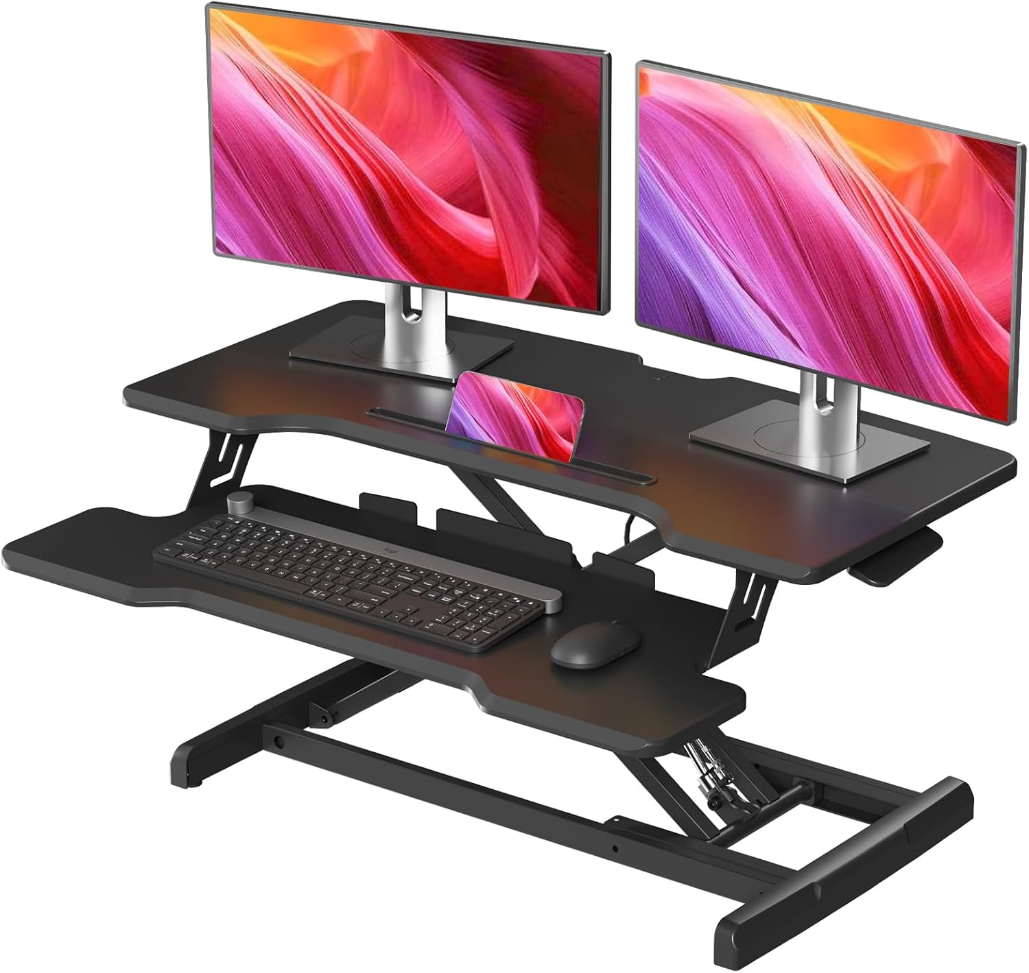 Desk Setup Dual Monitor - Convertisseur de bureau debout, support de