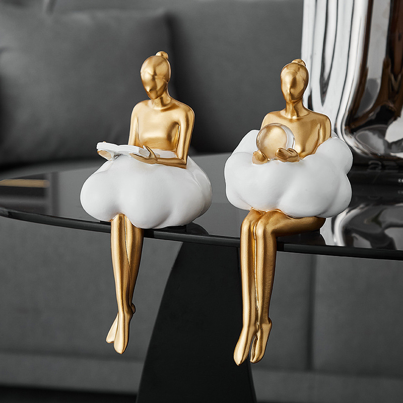 Desk Setup Girl - Statue de danseuse de ballet abstraite
