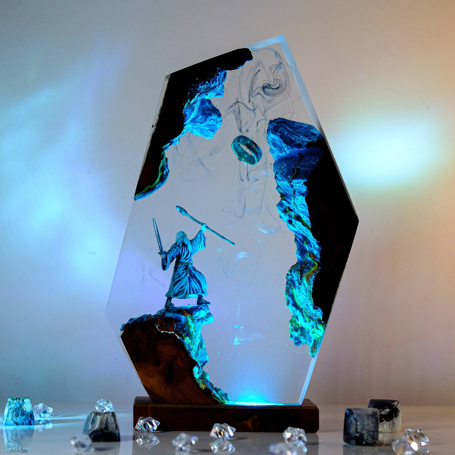 Desk Setup Lamp - Lampe de table en résine Scène