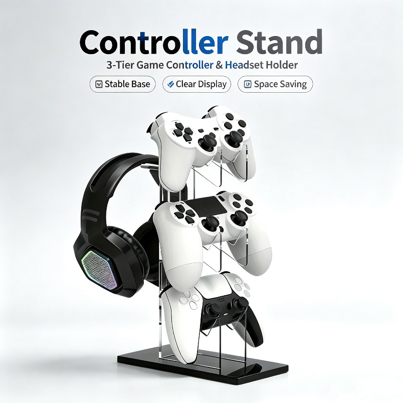 Desk Setup Headphones - Support de manette 3 niveaux, support