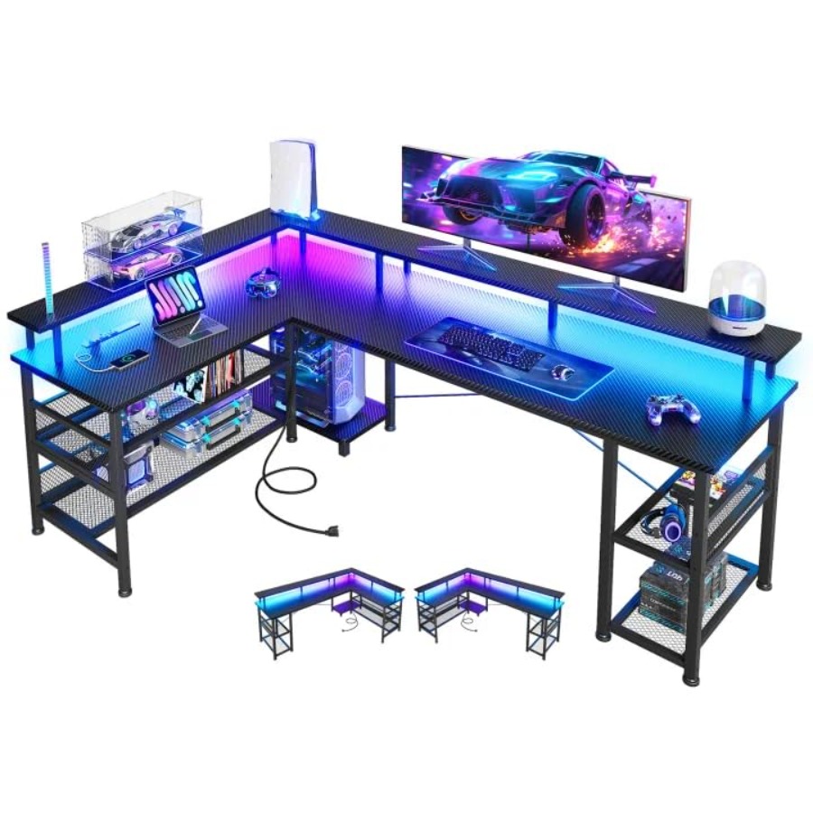 Desk Setup L Shaped - 66 Grand bureau de jeu en