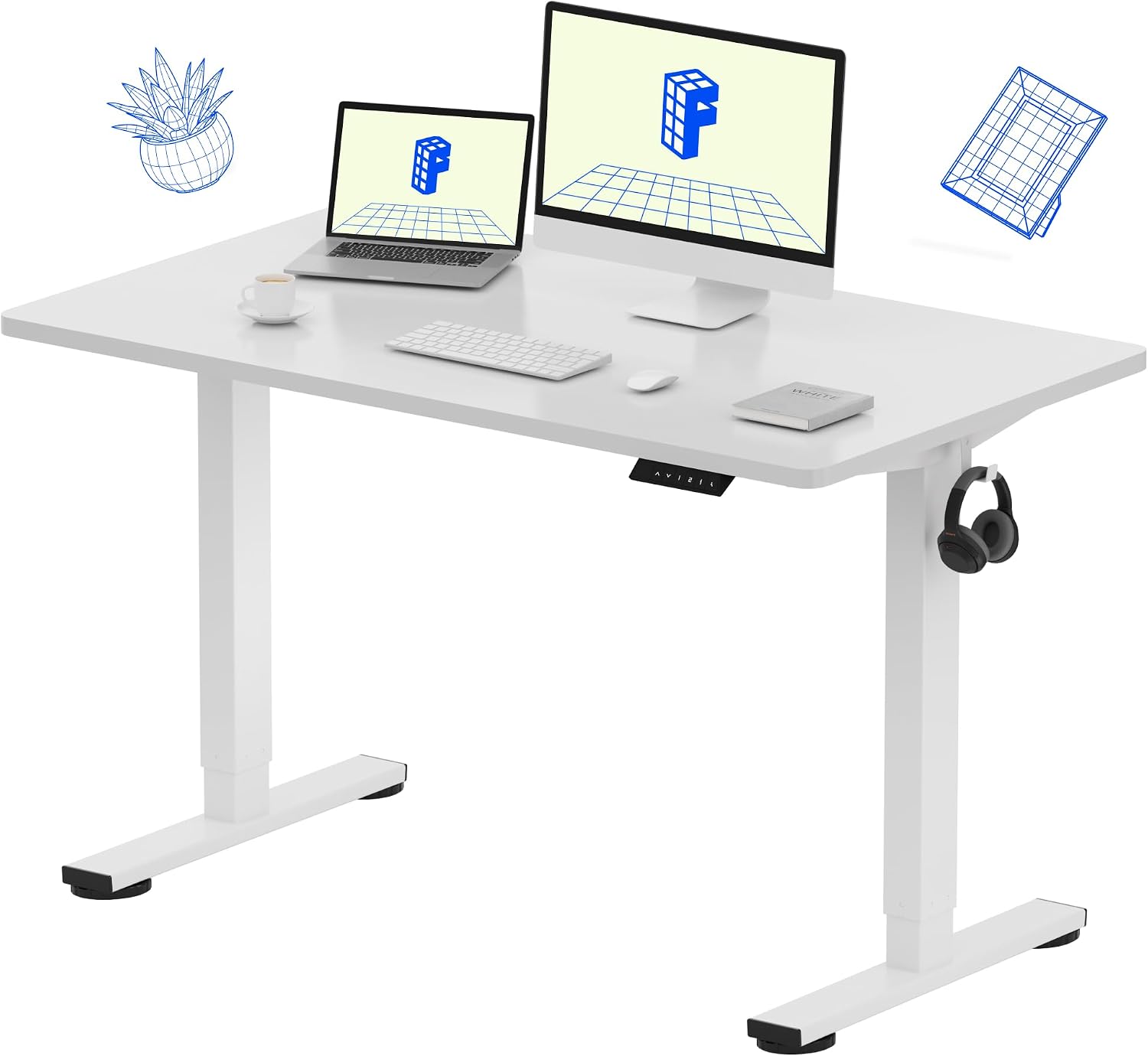 Desk Setup Dual Monitor - Bureau debout 48 pouces 24 pouces