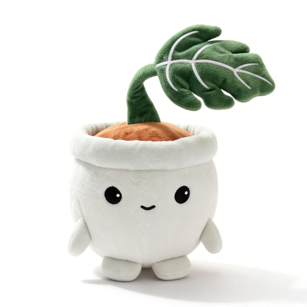 Desk Setup Plant - Jouet en peluche Monstera mignon en