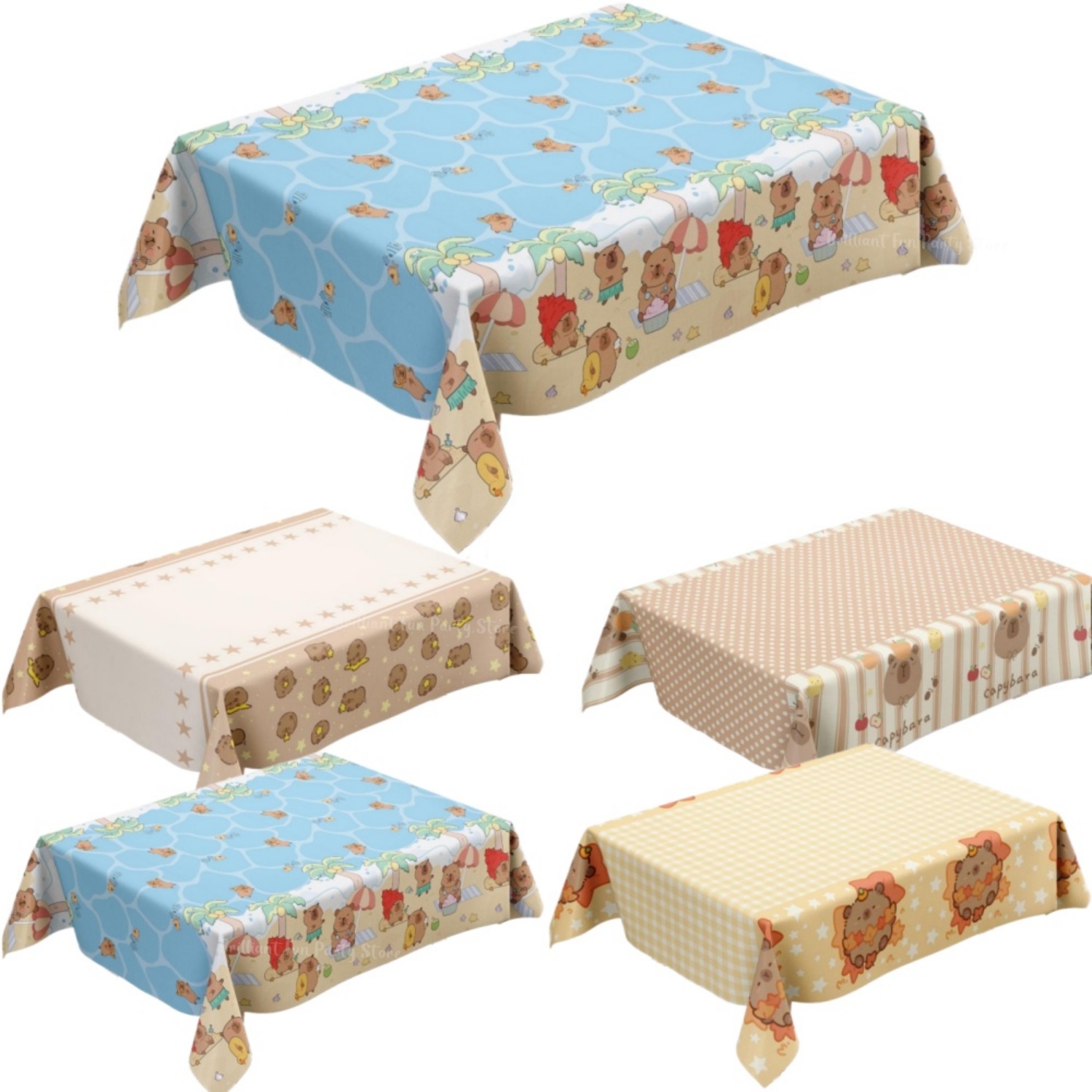 Desk Setup Girl - Nappe Capybara mignonne pour enfants, thème