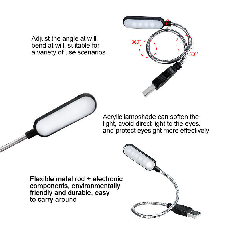 Mini 4 LED lampe de livre Port - Desk Setup For Laptop avis et prix