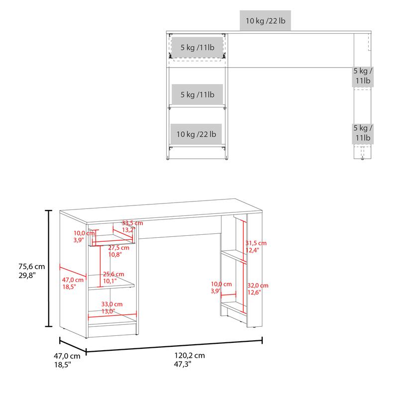 Bureau d'écriture de 47 pouces - Desk Setup Or Set Up avis et prix