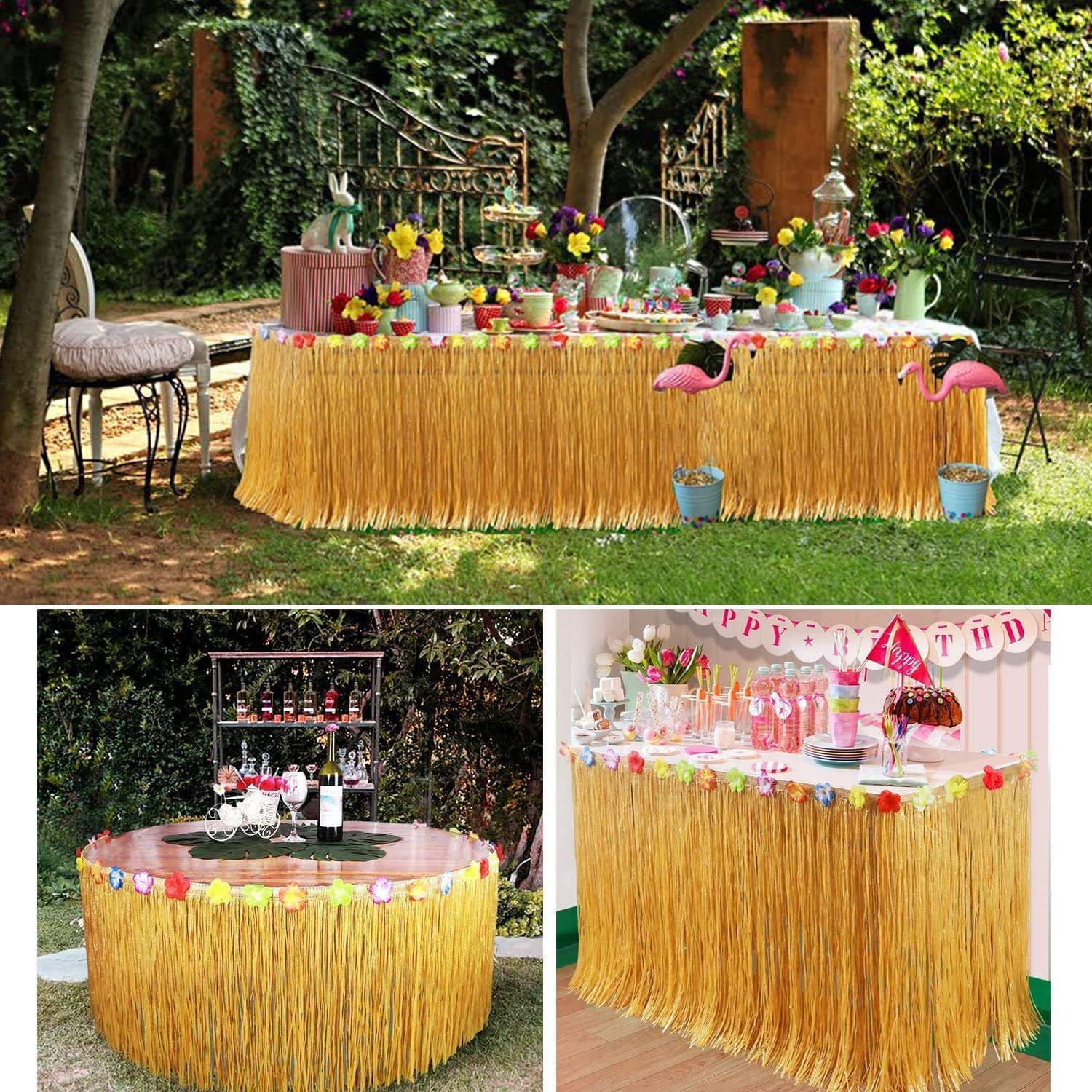 Jupe de Table en herbe Luau co - Desk Setup Girl avis et prix