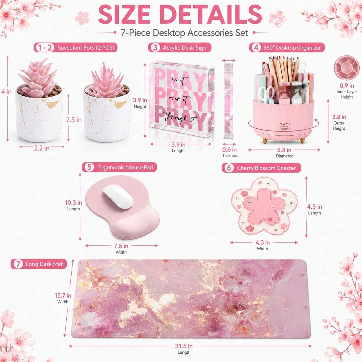 Ensemble de décoration de bure - Desk Setup Girly avis et prix