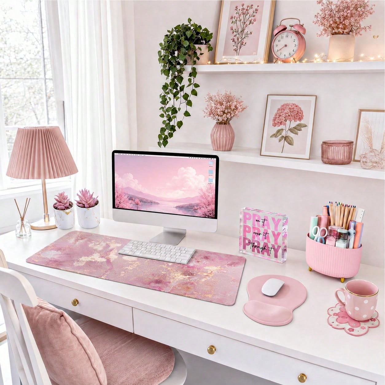Ensemble de décoration de bure - Desk Setup Girly avis et prix