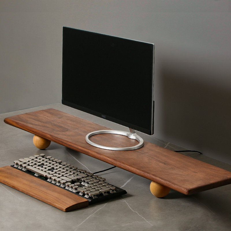 Support de bureau en bois natu - Desk Setup Dual Monitor avis et prix