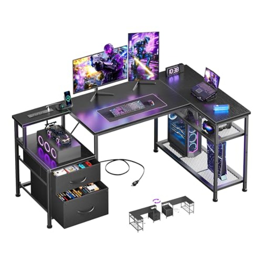 Bureau de jeu en forme de L de - Desk Setup L Shaped avis et prix