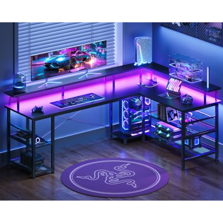 66 Grand bureau de jeu en form - Desk Setup L Shaped avis et prix
