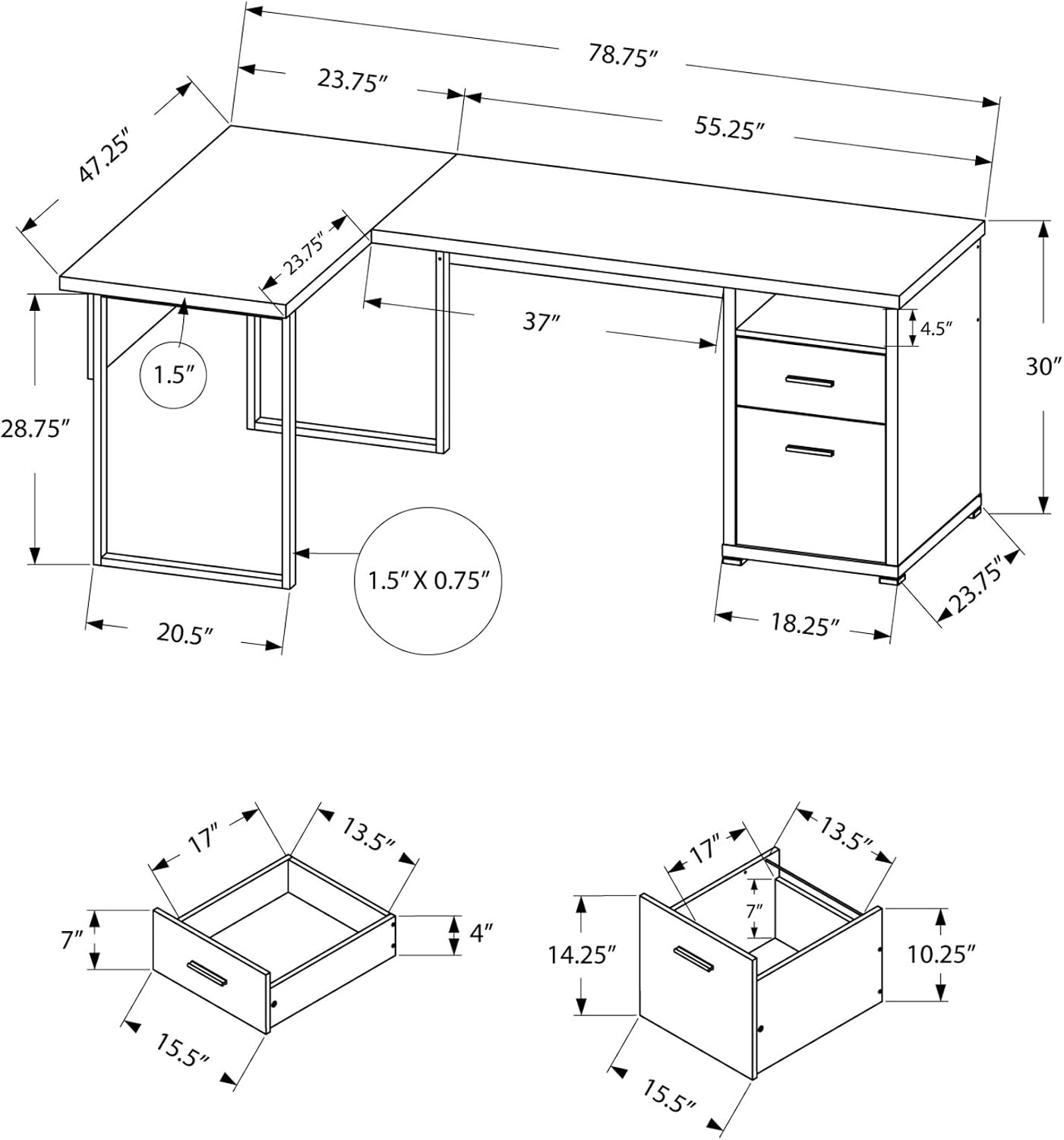 Bureau d'ordinateur I 7257, po - Desk Setup Corner avis et prix
