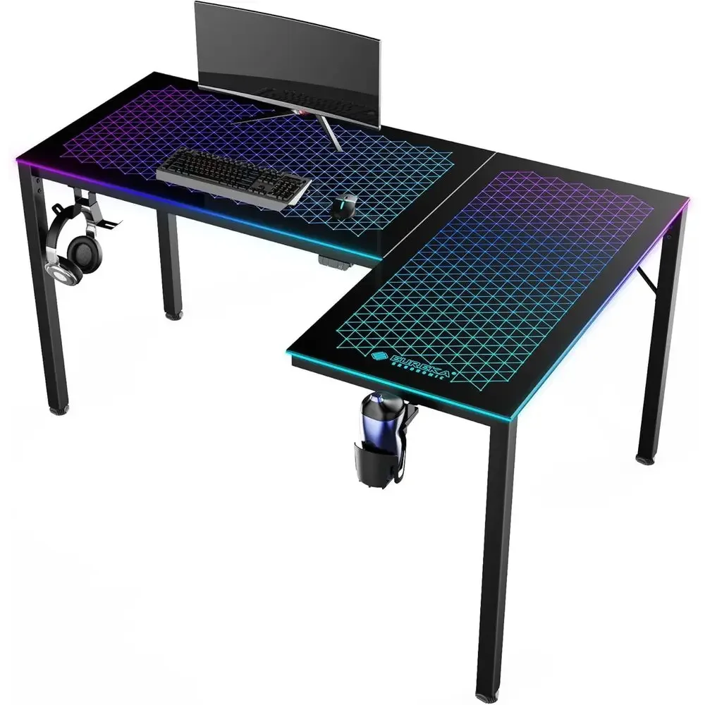 Bureau de jeu en verre réversi - Desk Setup L Shaped avis et prix