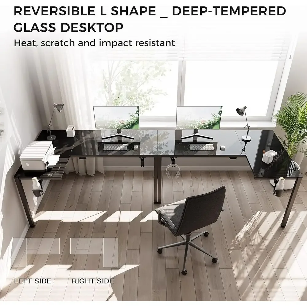 Bureau de jeu en verre réversi - Desk Setup L Shaped avis et prix