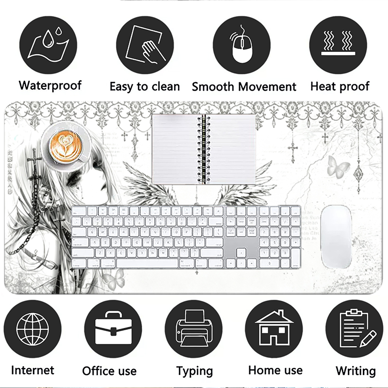 Tapis de souris en cuir noir e - Desk Setup White avis et prix