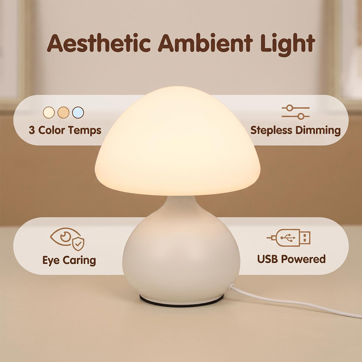 Mini lampe de chevet en forme  - Desk Setup White avis et prix