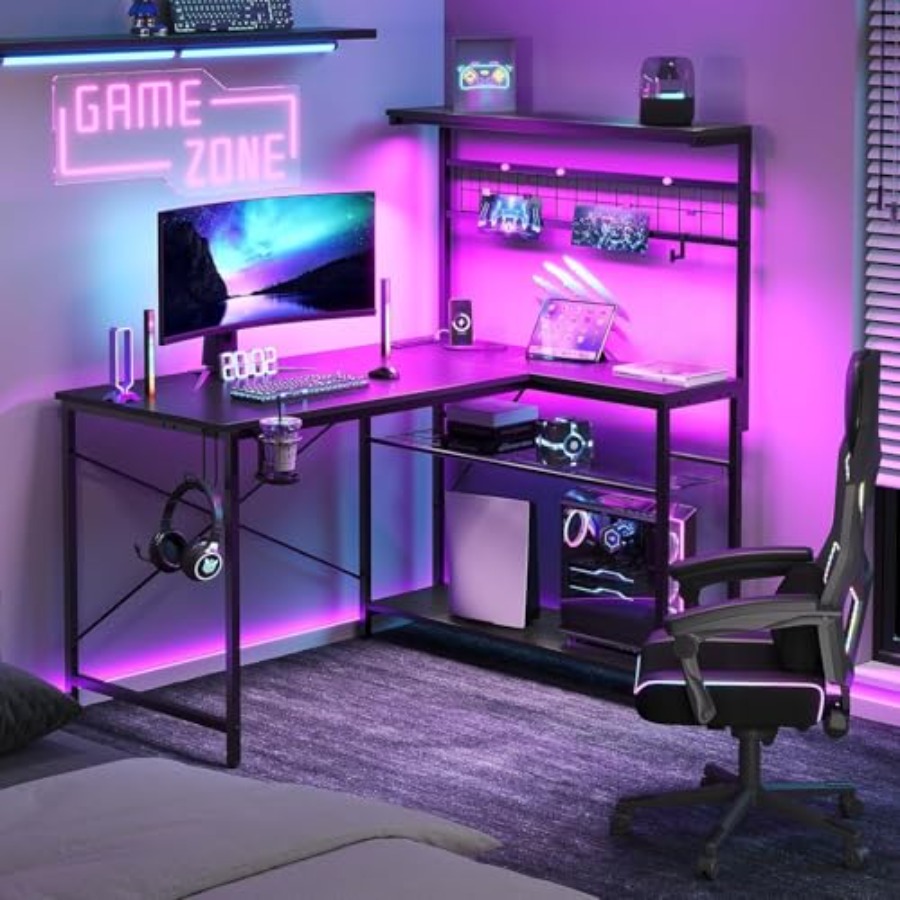 Bureau de jeu de 42 pouces ave - Desk Setup L Shaped avis et prix