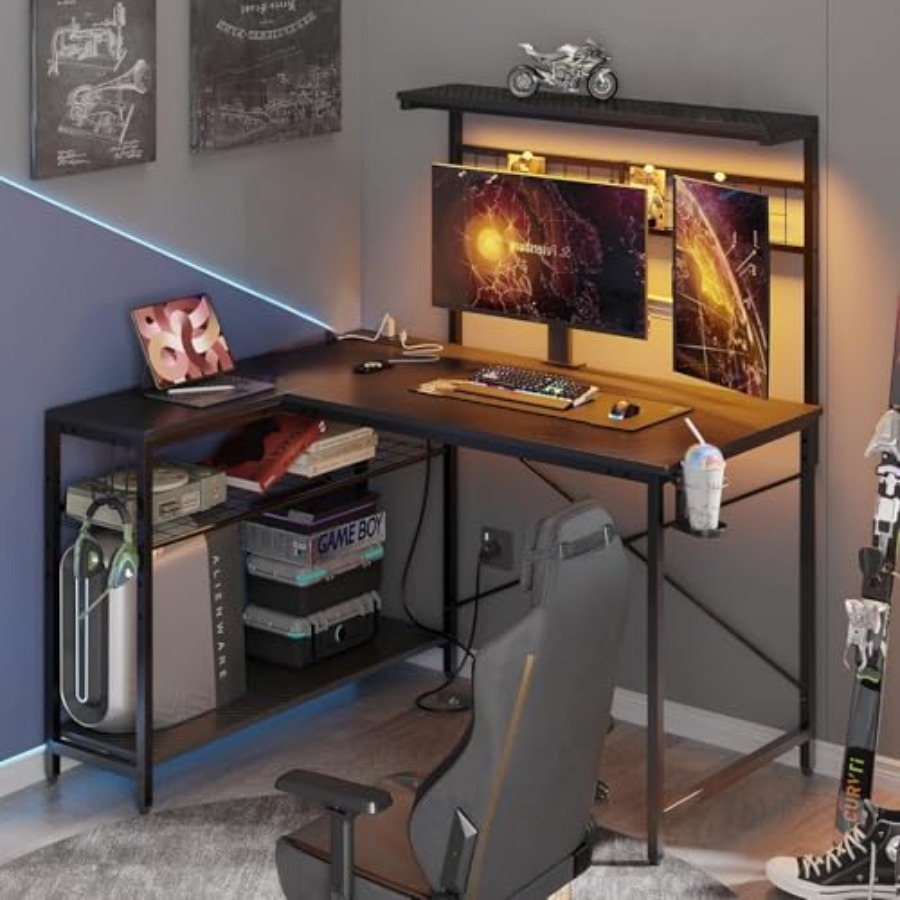 Bureau de jeu de 42 pouces ave - Desk Setup L Shaped avis et prix