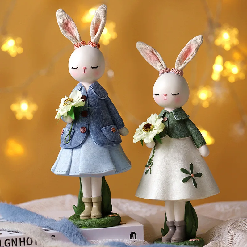 Ornements en résine lapin flor - Desk Setup Girl avis et prix